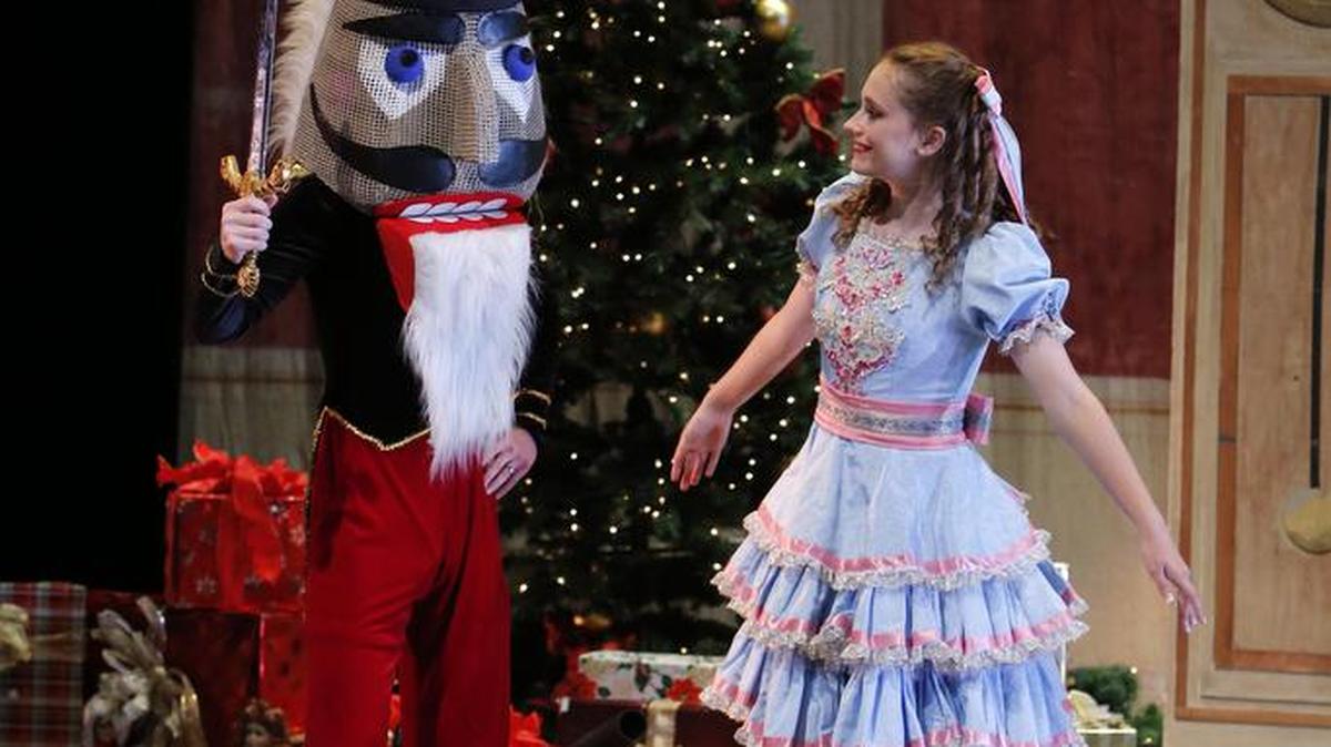 Virginia Newman is Clara and Ben Burroughs plays the Nutcracker in York County Ballet’s production of “The Nutcracker.”