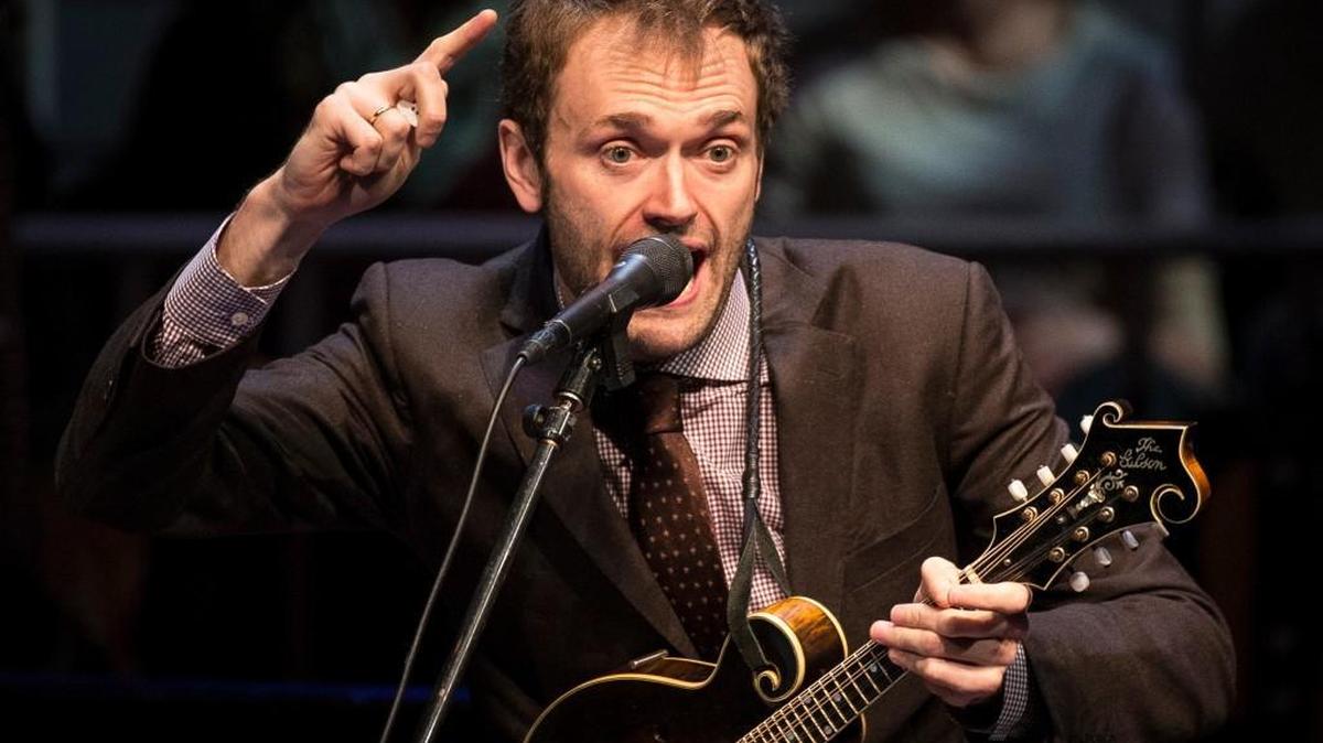‘A Prairie Home Companion’ host Chris Thile performs during at show in January at the Fitzgerald Theater in St. Paul, Minn.