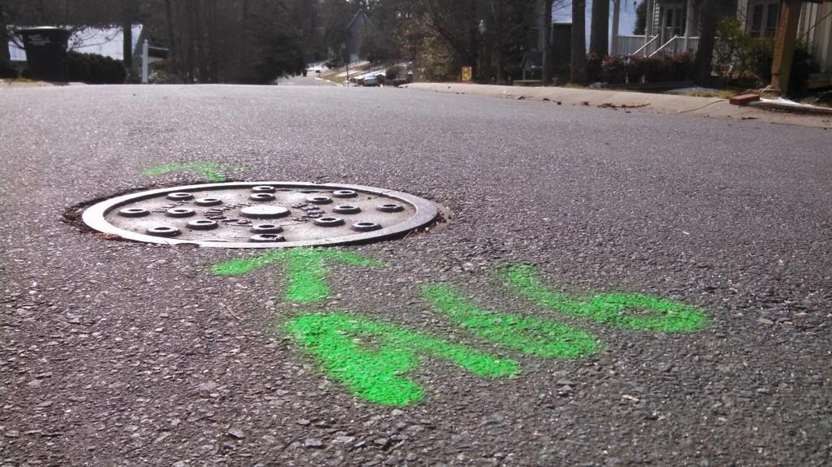 Sewer lines in some older parts of Tega Cay are marked for work this week. The city wants to do more to inform residents of repairs needed in the system it purchased from a private utility in 2014.