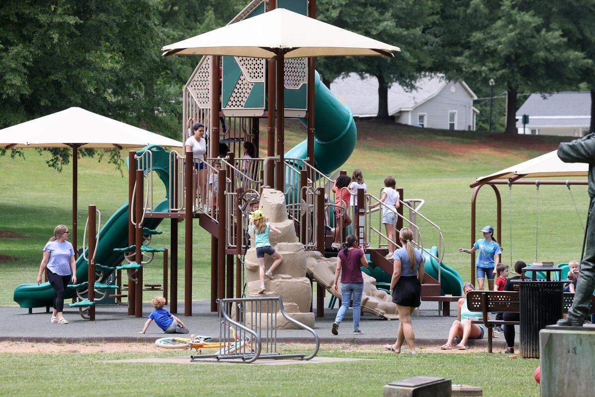 Children playing in Fort Mill. &nbsp;The town had an estimated 38,673 residents last year, a 57.7% increase since 2020. That’s No. 6 across the country for cities and towns with 20,000 or more people.