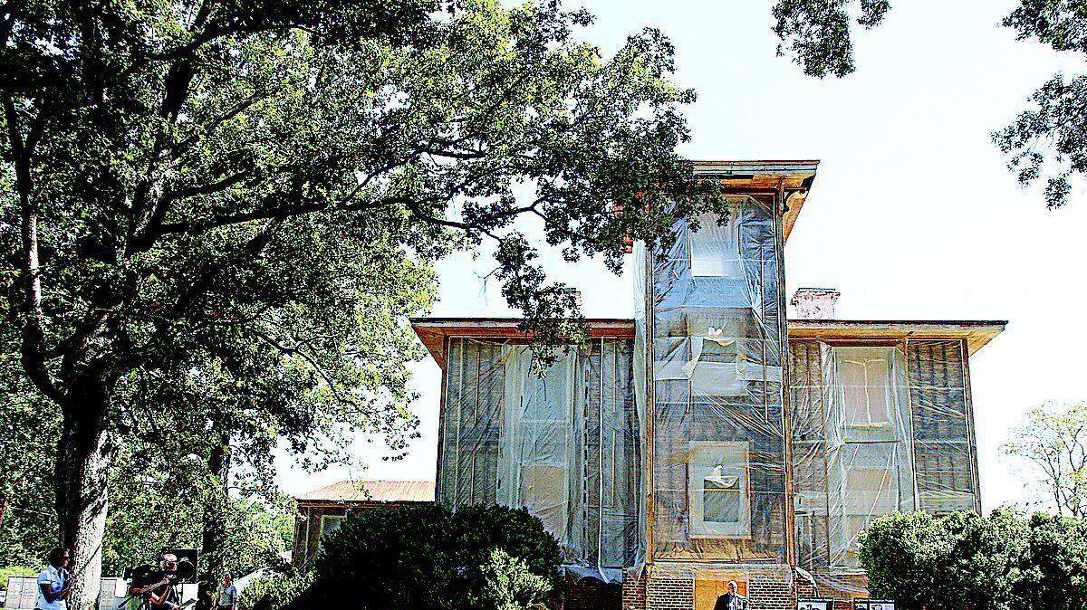 Several people gathered Thursday for the groundbreaking for renovations to Hightower Hall at Historic Brattonsville. The renovation project began in 2001, and the Thursday's ceremony marked the start of the final stage of the project.