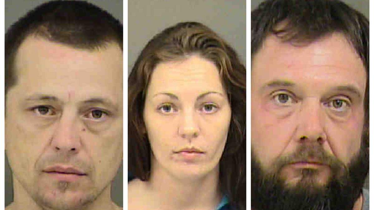 From left, Kenneth Wayne Bigham, Brianna Rosso, Jeffery Evans