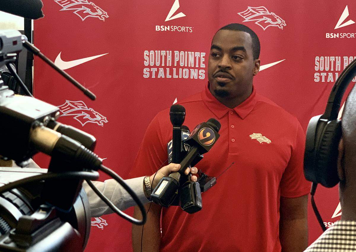 DeVonte Holloman played his senior year of high school football at South Pointe, and 11 years later, on Feb. 4, 2019, he was named the school’s head coach.