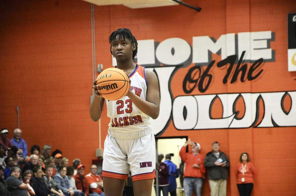 Tamia Watkins went 13-16 from the free-throw line on Friday, Feb. 19, 2020, as the Andrew Jackson girls’ basketball team defeated Blacksburg in the second round of the 2A state playoffs.