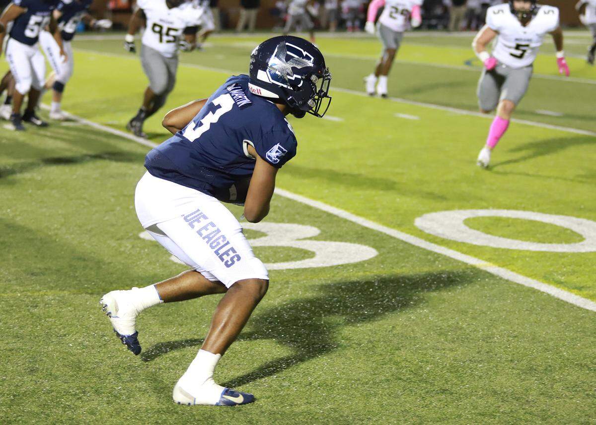 Jy Martin, a defensive back who also plays some receiver when necessary, tries to make a play for Clover against Gaffney on Friday night in Memorial Stadium.