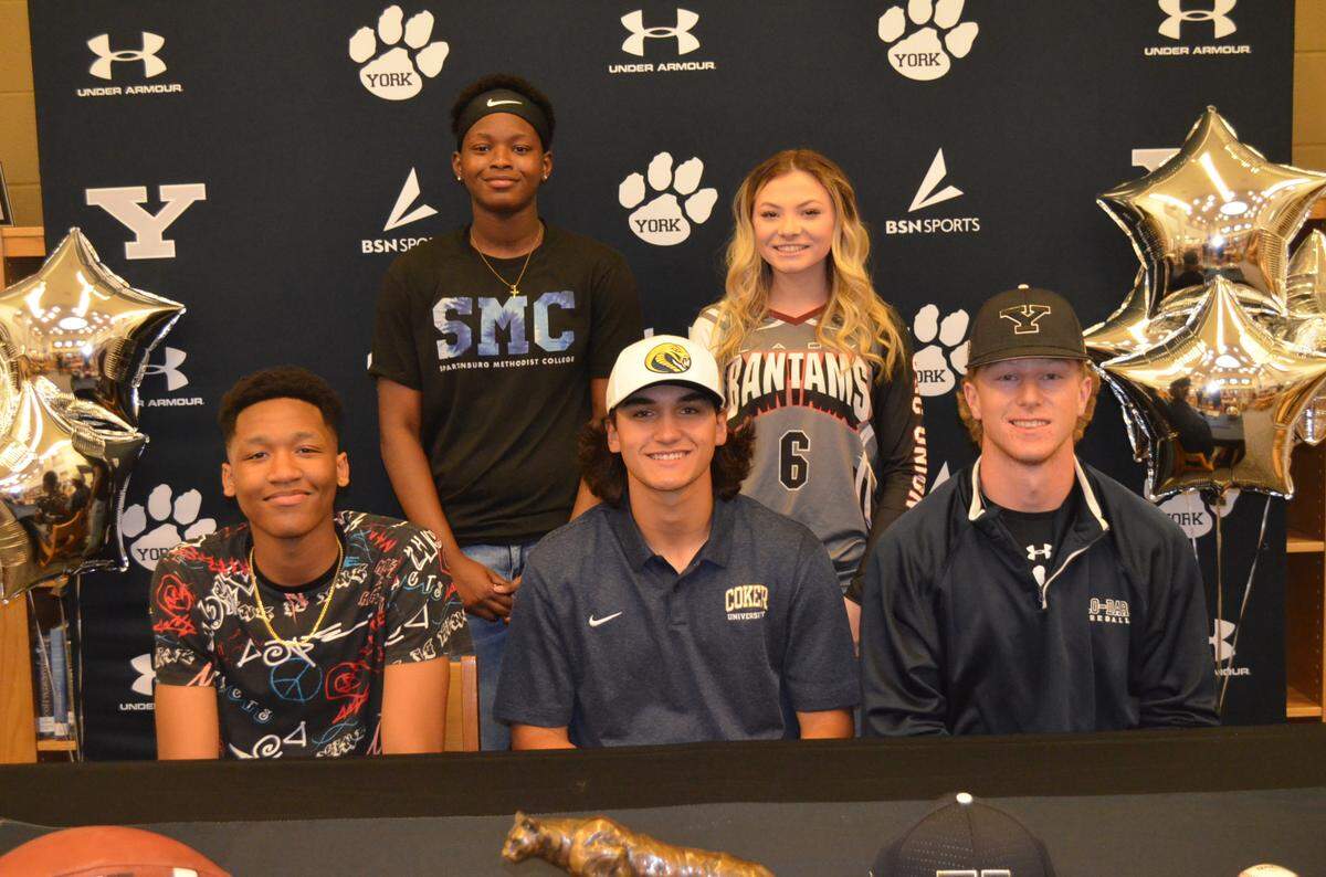 From left to right: TJ Barrett, Avery Adams, Britton Adams, Helena Neely, Anderson Fulk