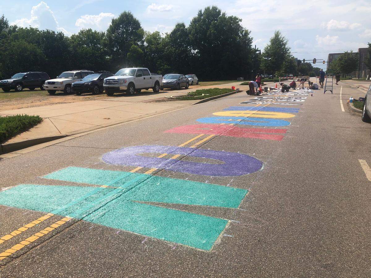 Here’s a snapshot of the mural painted Sunday on White Street in downtown Rock Hill, which honors the Friendship Nine.