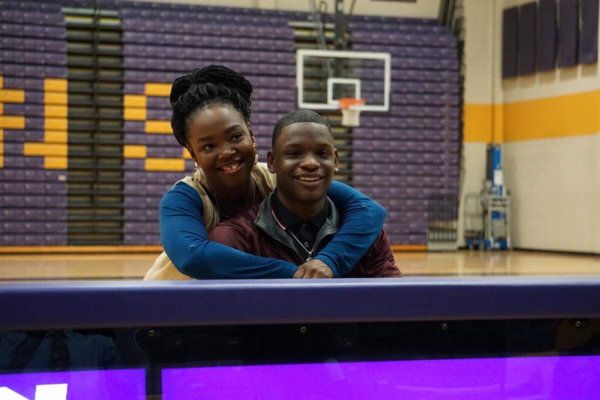 Jailyn Ervin posed for a picture before he signed to play football at Erskine College. Ervin was one of six signees Northwestern High School hosted on the morning of National Signing Day (Feb. 5, 2020).