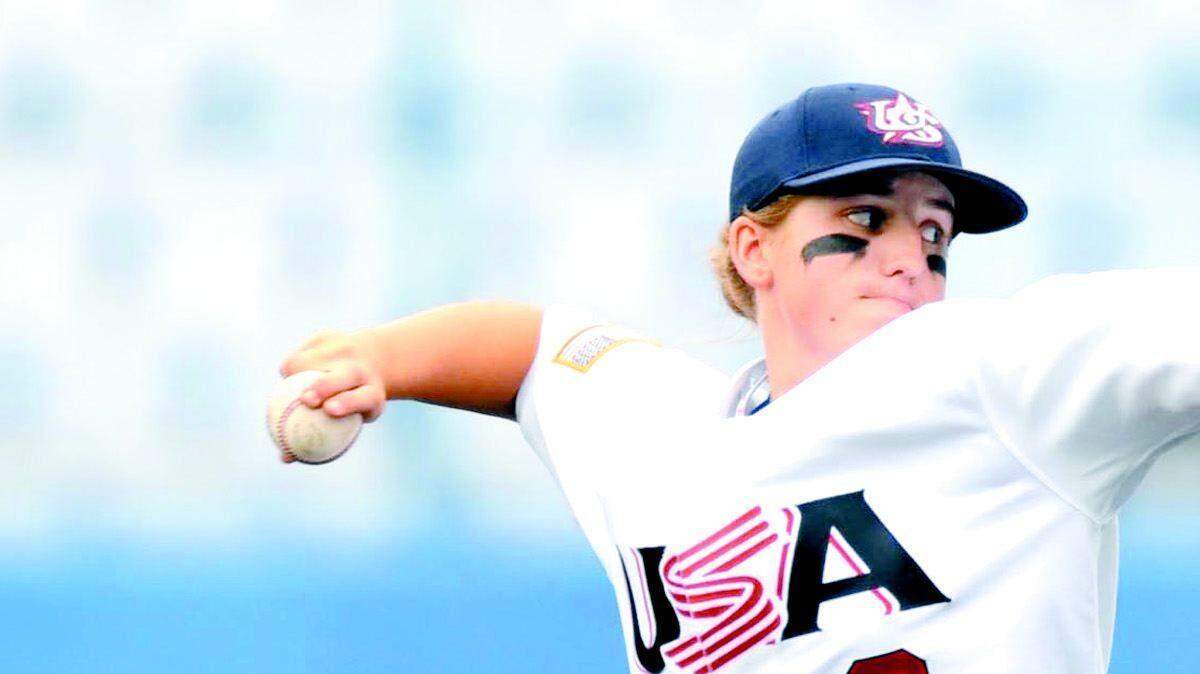 Anna Kimbrell pitches in Japan for Team USA.