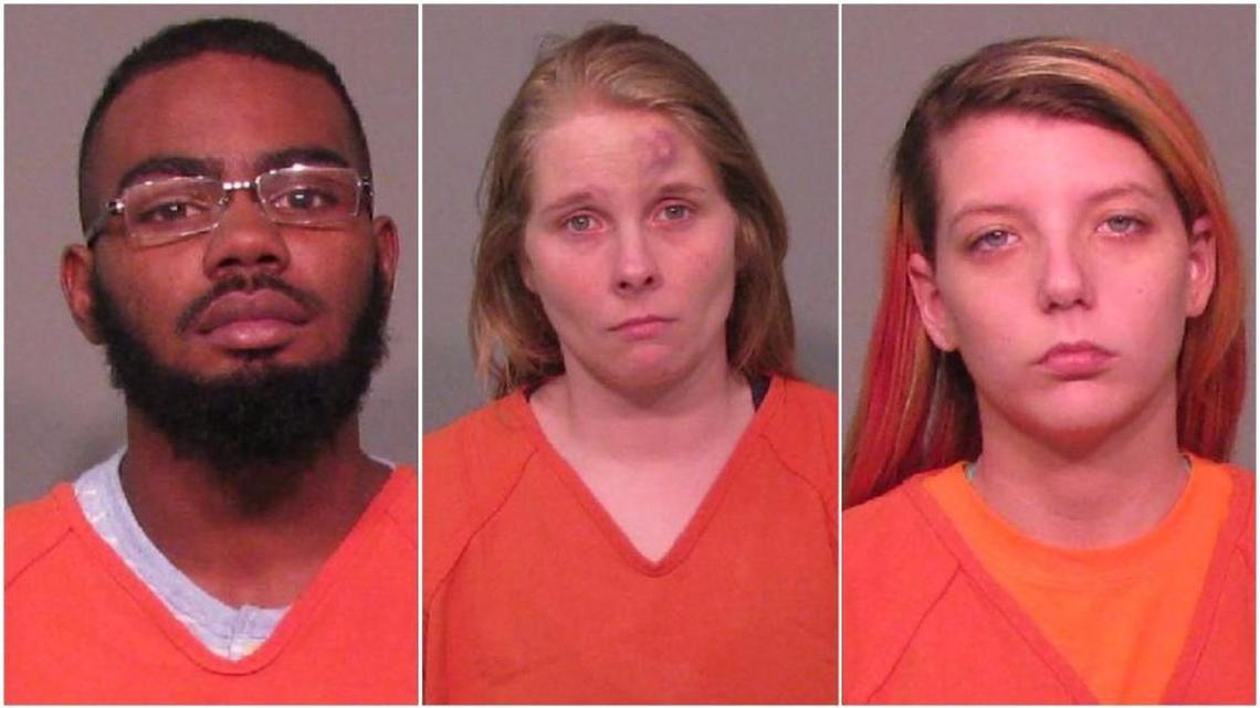 Cordaris Burris, left, Courtney Repass, Chelsie Manus