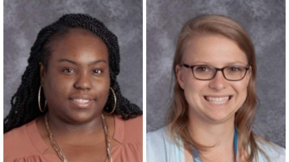 Leonia Bowman (left), who teaches second grade at Riverwalk Academy, is the 2019 Elementary School Teacher of the Year. Special education and math teacher Elizabeth Slifer (right) was named Riverwalk’s 2019 Middle School Teacher of the Year.