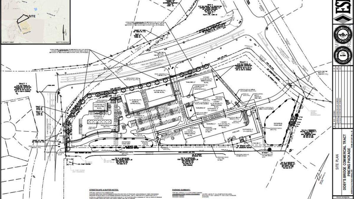 A site plan shows a new storage facility and more on Fort Mill Parkway.