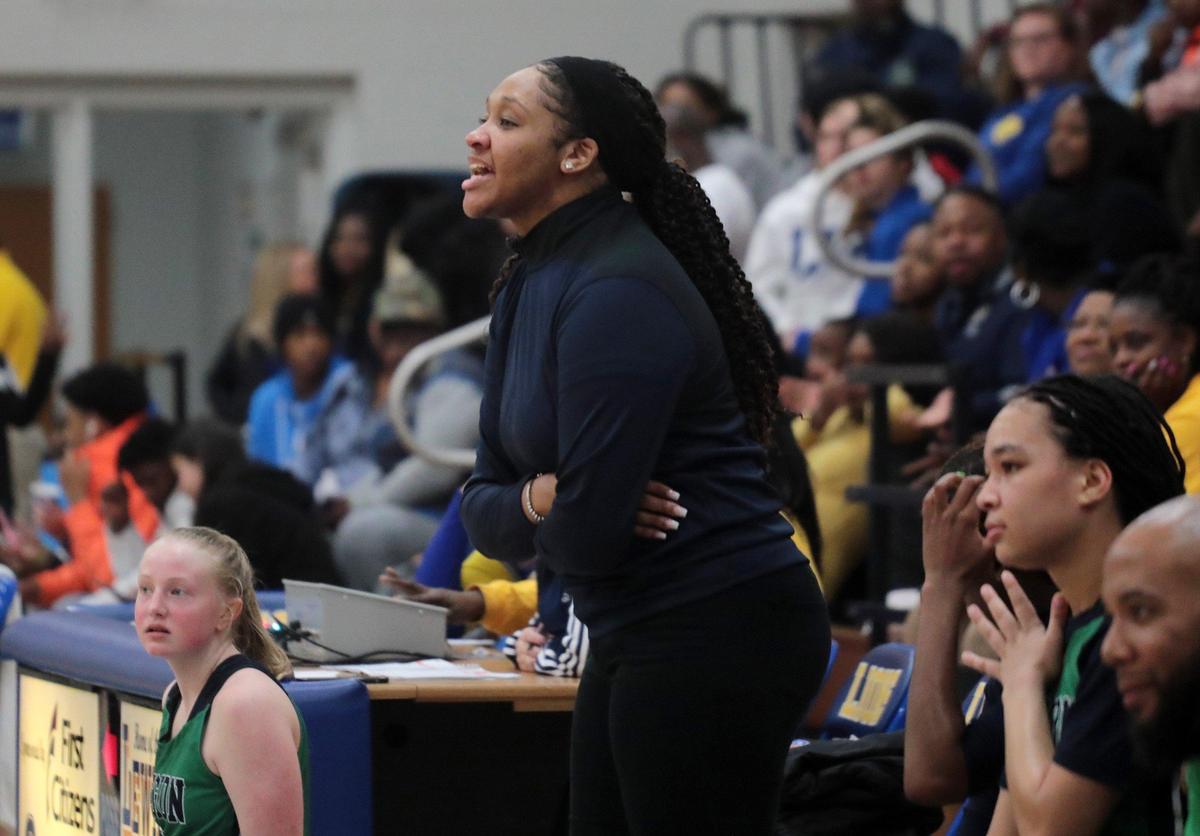Legion Collegiate’s Asia Dozier coaches her team Friday in Richburg, S.C.