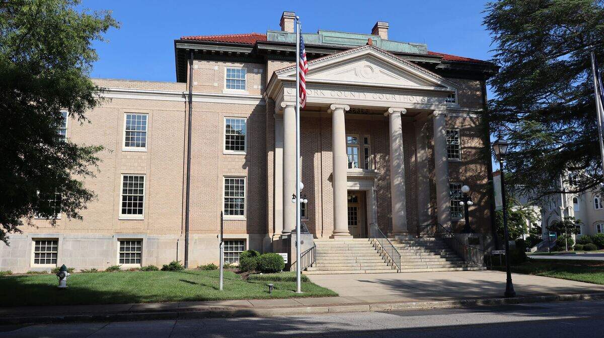 The York County Courthouse is located on the corner of West Liberty and South Congress streets in York.