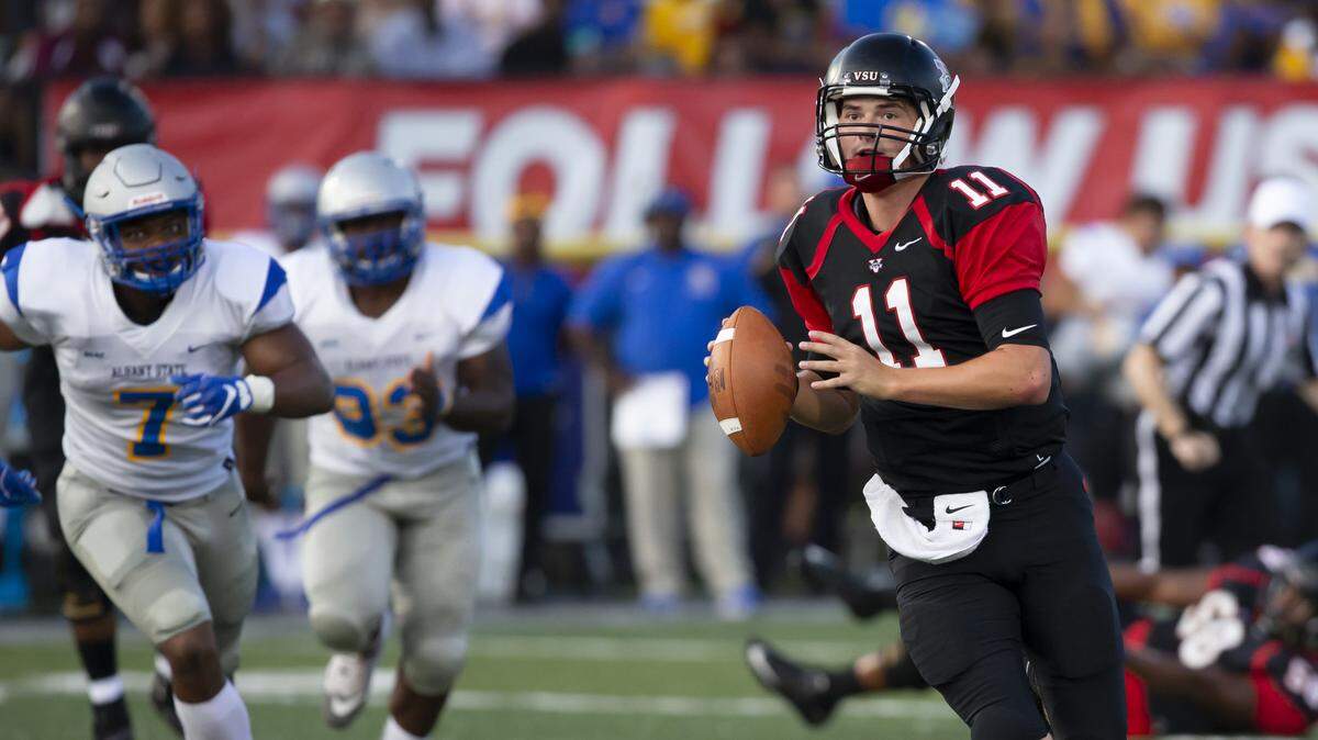 Valdosta State QB and former Fort Mill Yellow Jacket Rogan Wells was named the Gulf South Conference offensive player of the week for the second straight week, after a huge game during the Blazers’ upset of No. 8 West Alabama.