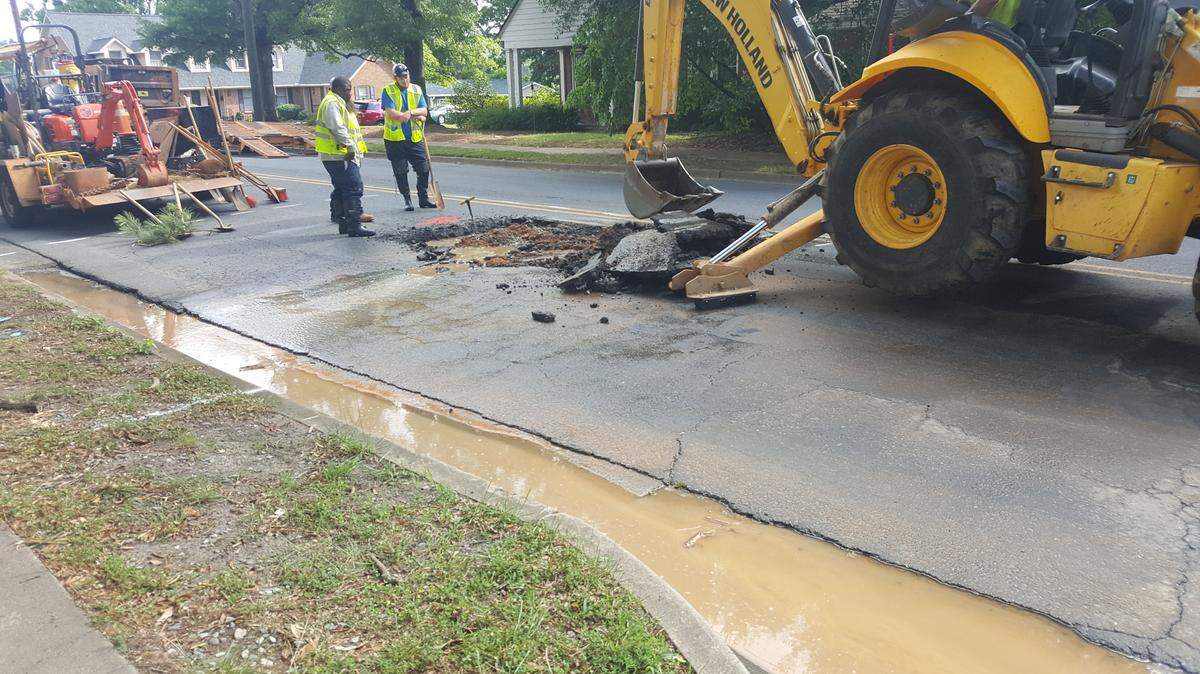 A sinkole opened in Rock Hill, closing a road in the Winthrop University area