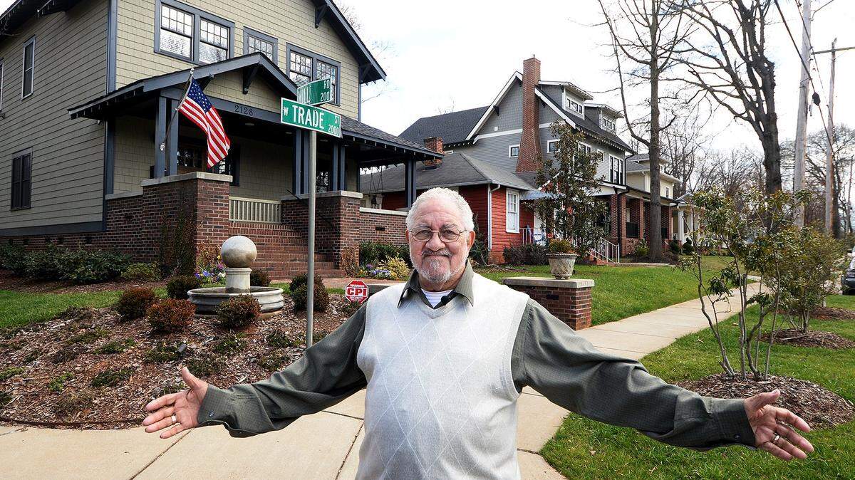 Charles Jones, a Charlotte civil rights icon who helped lead protests at segregated lunch counters and once spent a month on a South Carolina chain gang for his activism, has died at 82. Jones is shown here in Charlotte’s Biddleville neighborhood.
