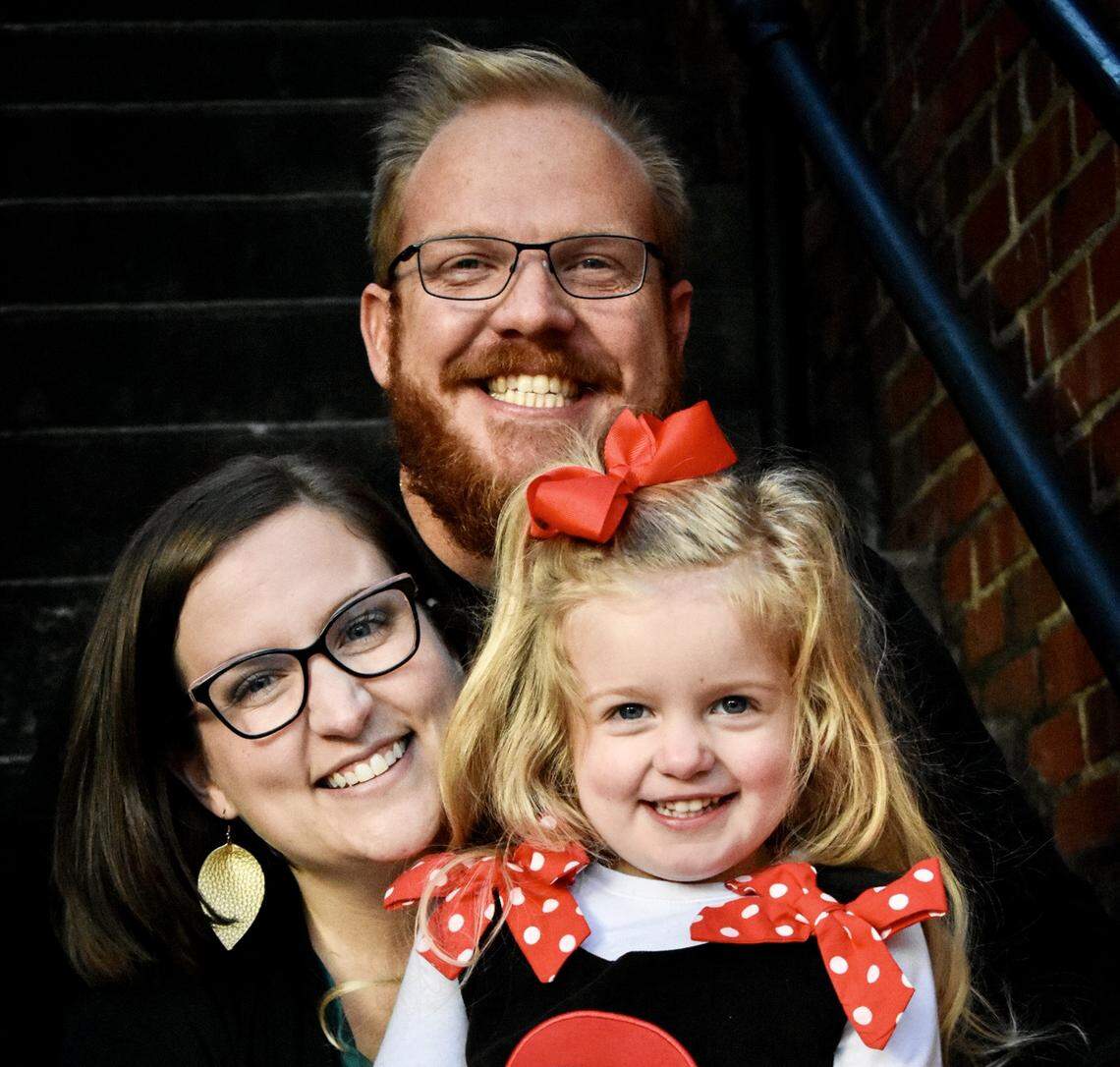 Clover High School has named Rick Langdale Jr. (center) as its next band director starting in the 2022-23 school year.
