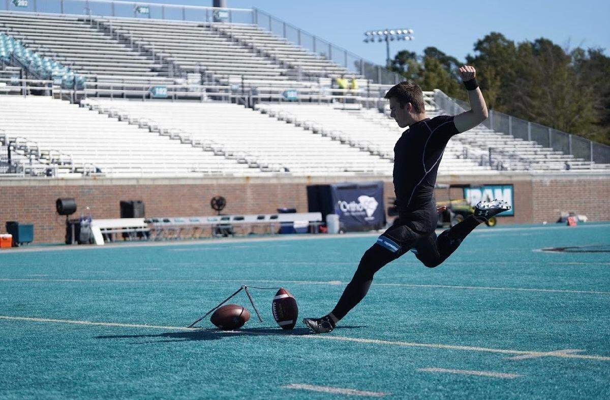 Will Ross, a Rock Hill native, takes a practice rep during his redshirt season on the Coastal Carolina football team.