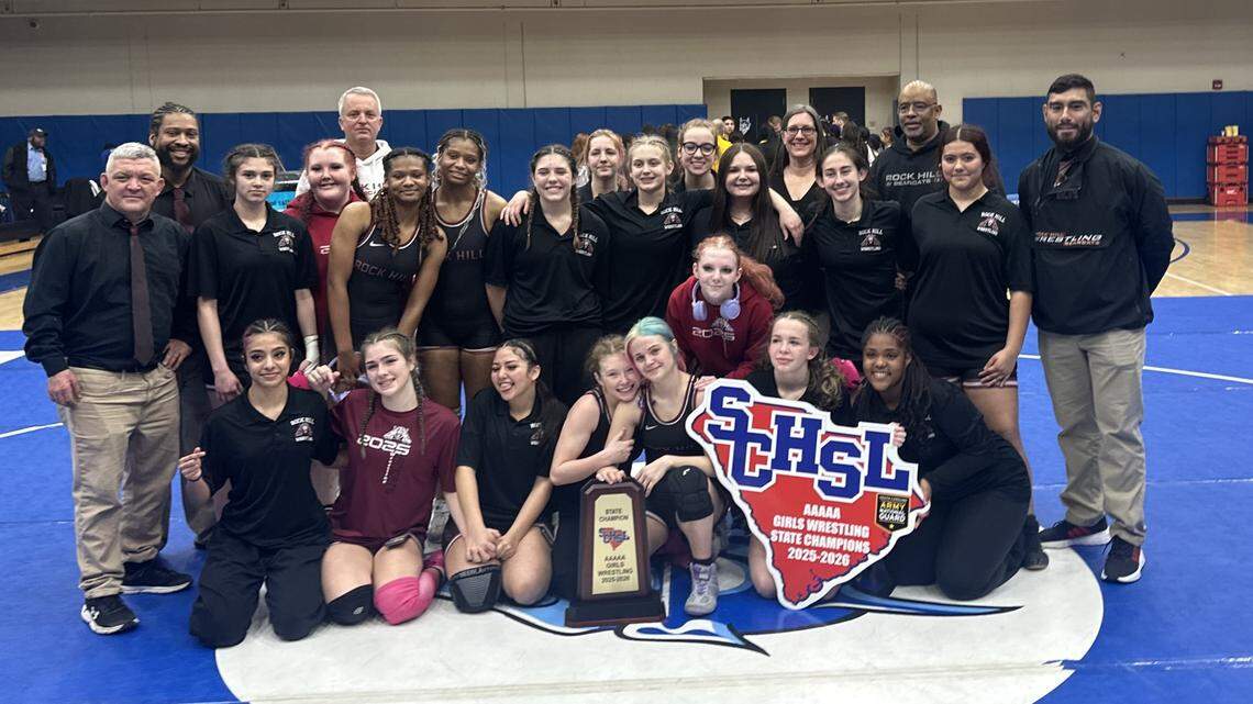 Back to back! Rock Hill girls win second straight wrestling championship