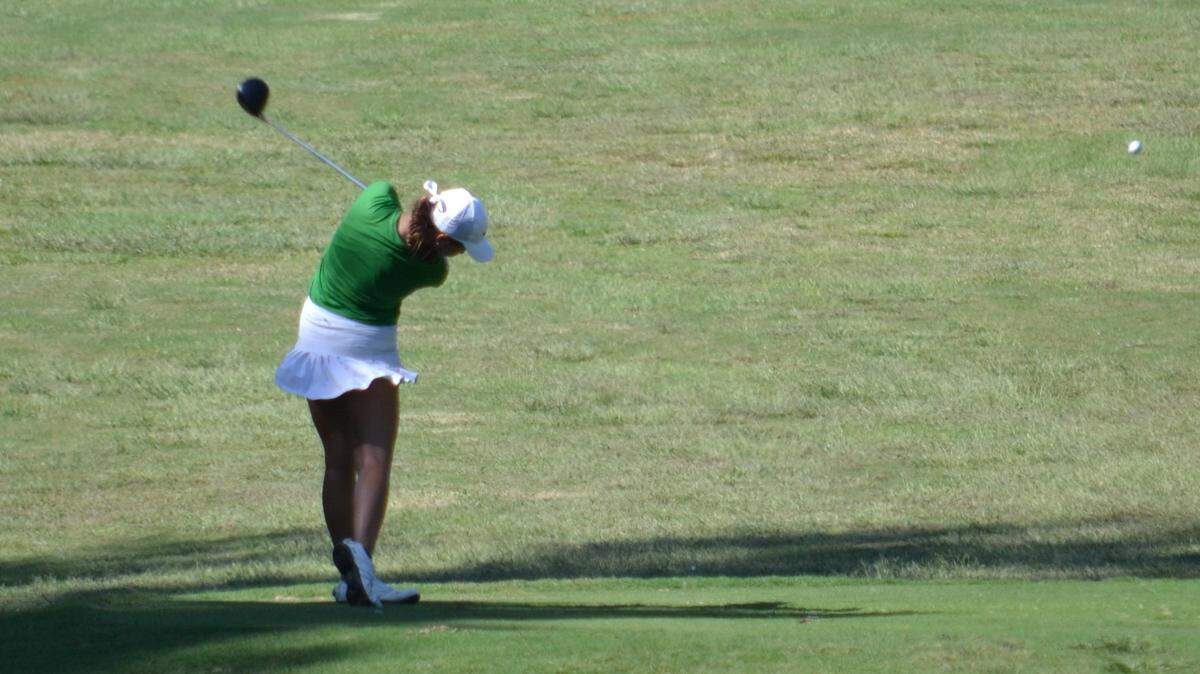 Buggy Reinke tees off a drive at the SC 2A championships last week.