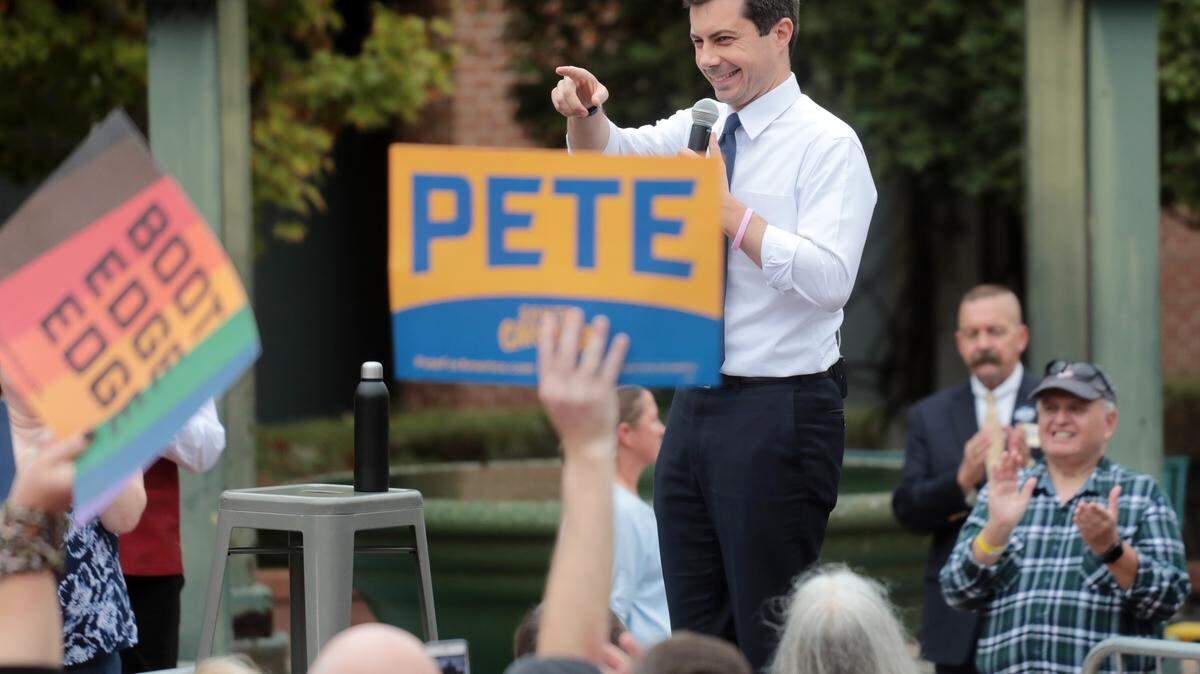 Democratic presidential candidate Pete Buttigieg speaks to more than 1,700 people in downtown Rock Hill Saturday.