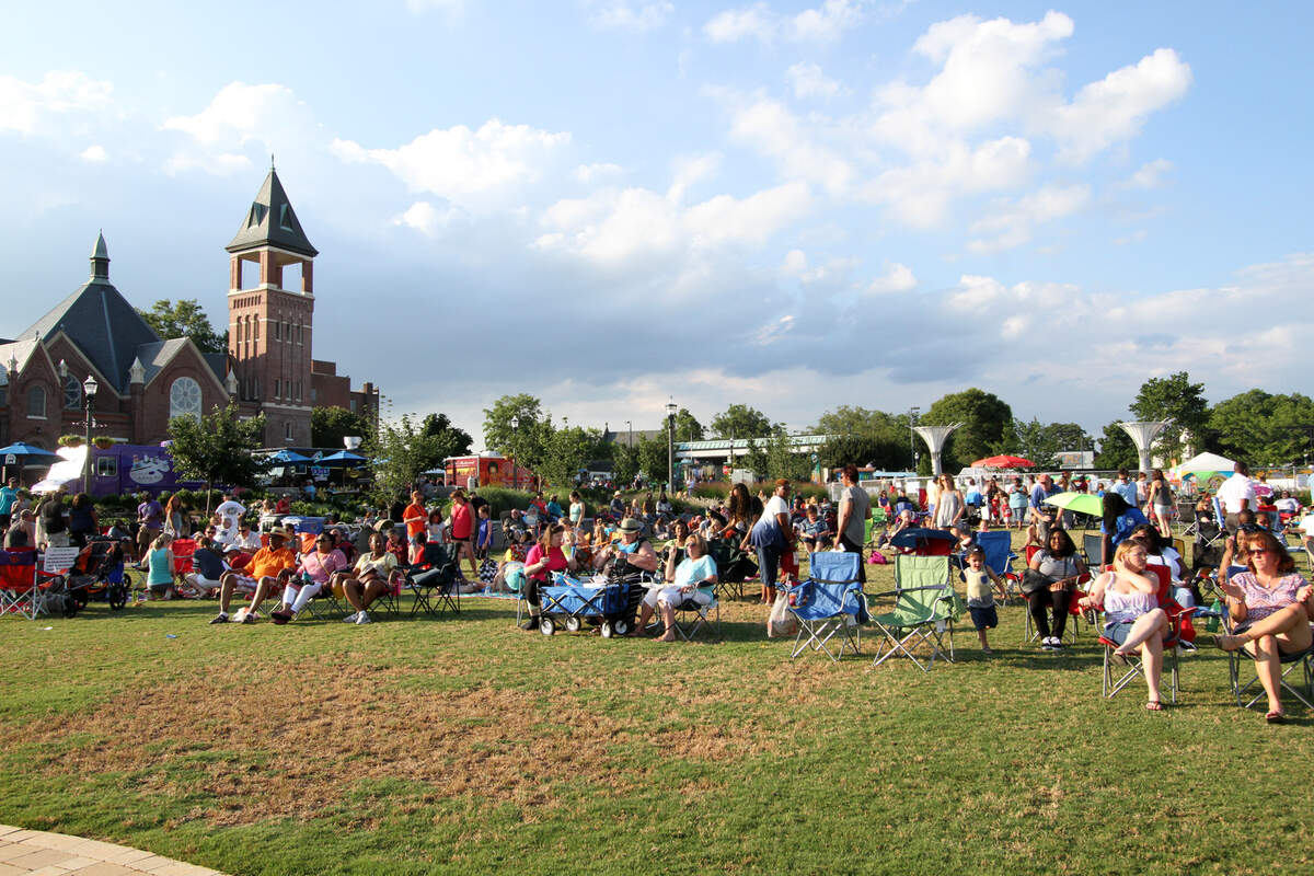 Dozens of people gather in 2021 at Fountain Park to celebrate Juneteenth. The 10th anniversary of a city-wide celebration in Rock Hill runs June 21-23, though other events in the region start a weekend earlier.
