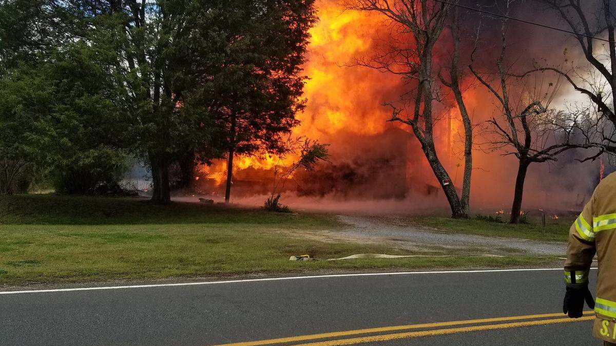 A fire and explosion in western York County Monday at a home on Sawmill Road left a dog dead but no people were injured, fire officials said.