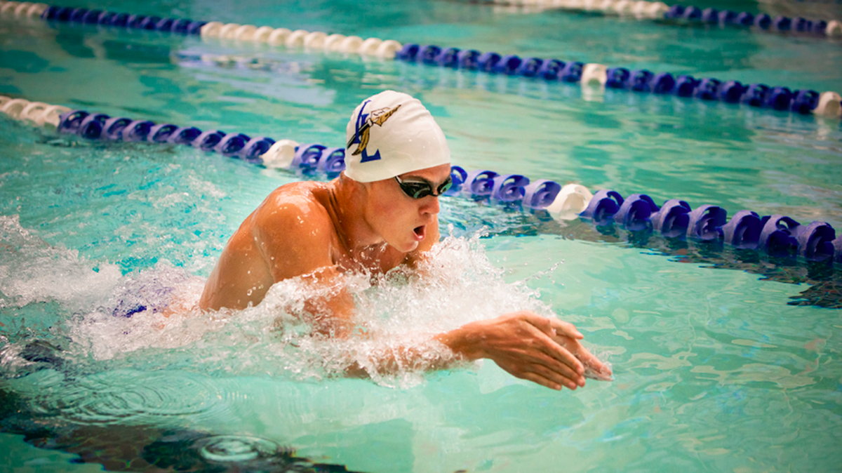 Indian Land swimmer Nathan Powell competes in a meet in the program’s inaugural season.