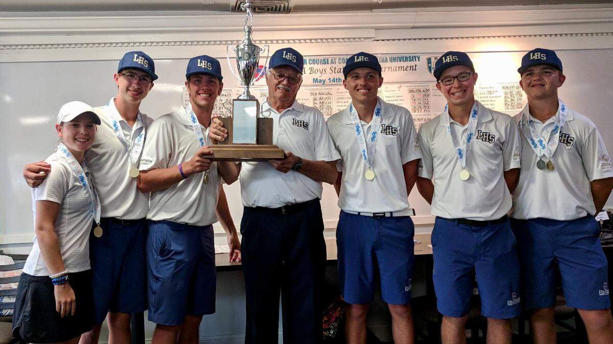 Lancaster captured the school's first boys' golf state title on Tuesday, May 15, 2018.