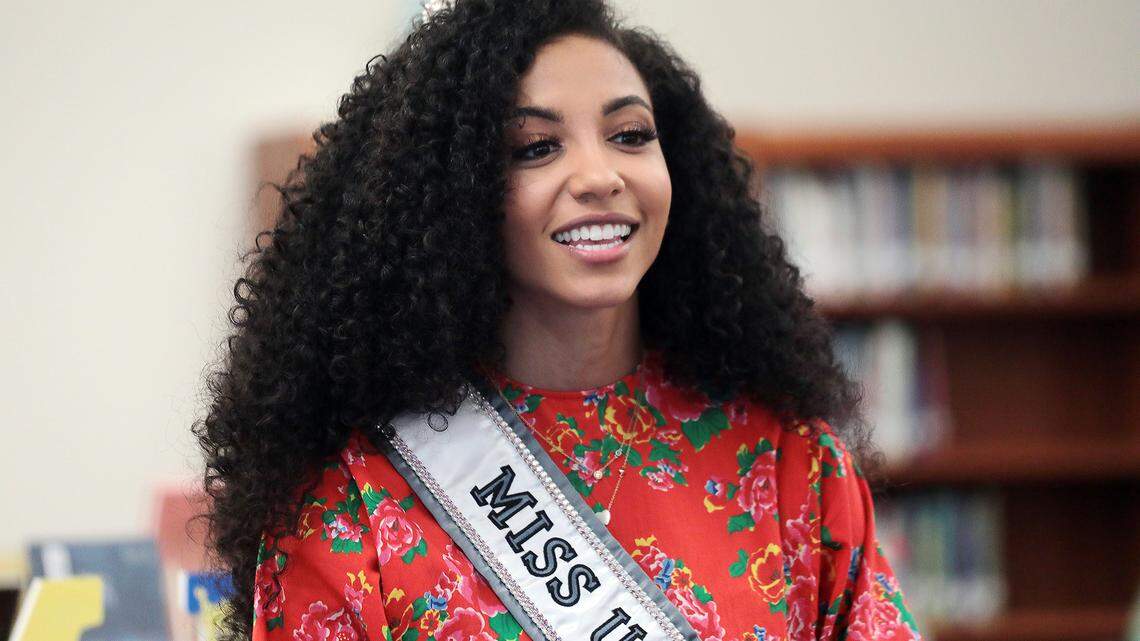 Miss USA, Cheslie Kryst, formerly of Fort Mill, visited Fort Mill High School Monday in 2019.