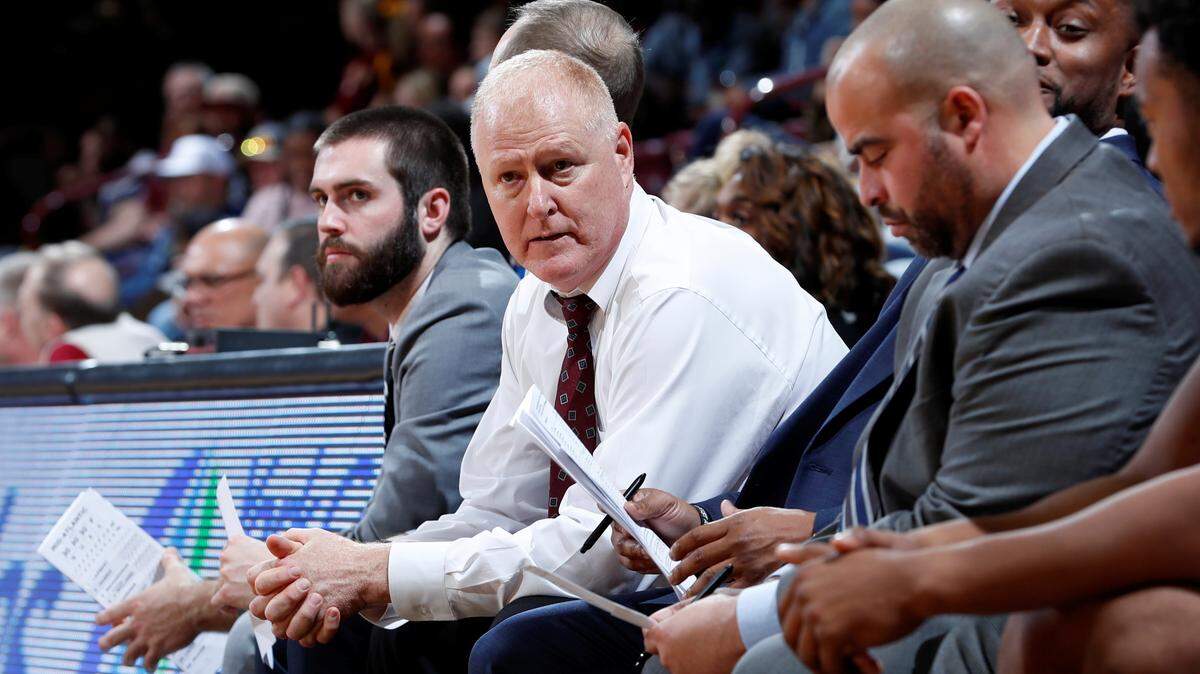 Assistant coach Dave Davis watches from the bench as Winthrop takes on Mid-Atlantic Christian in non-conference men’s basketball at Winthrop Coliseum on Saturday, November 16, 2019 in Rock Hill, South Carolina.