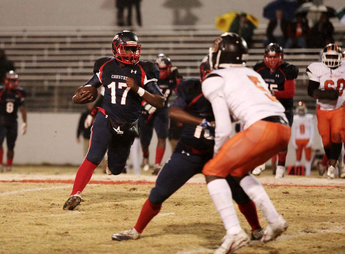 Chester’s Zan Dunham carries the ball.