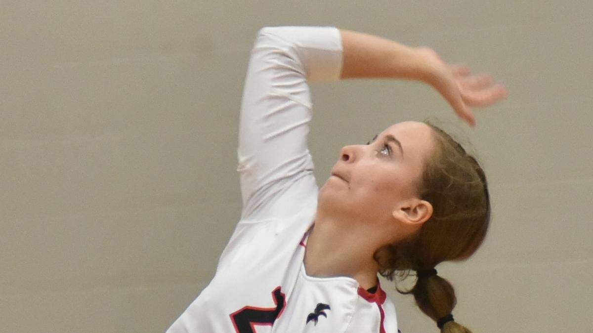 Nation Ford senior Megan Thees serves against Rock Hill on Thursday night, Sept. 19, 2019.