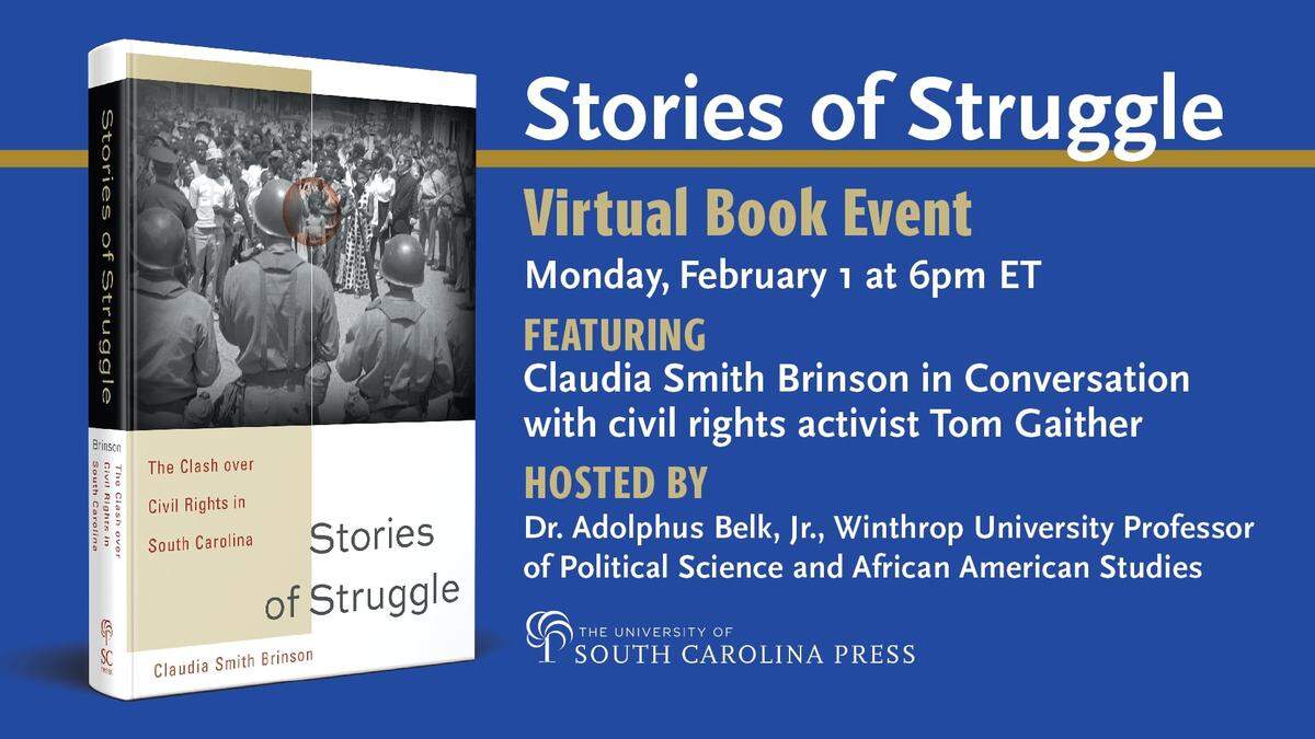 Rock Hill Friendship Nine member Thomas Gaither and author Claudia Smith Brinson will hold a Zoom discussion on the civil rights movement in SC for Black History Month.