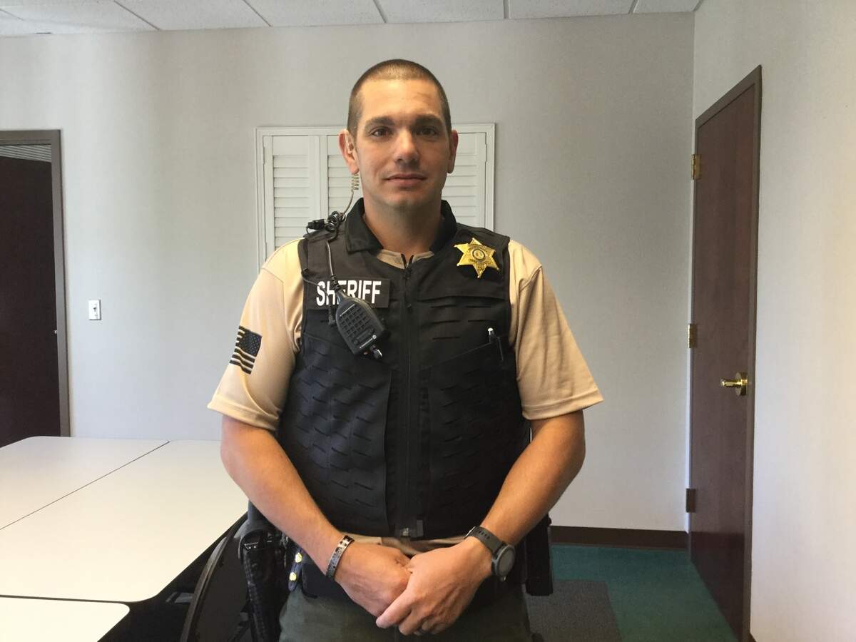 Sgt. Nathan Clark of the York County Sheriff’s Office wearing a potential new uniform. Deputies are testing several options of uniform with the ballistic vest outside the shirt to replace an older more formal dress short and pants uniform that deputies have worn for at least 25 years.