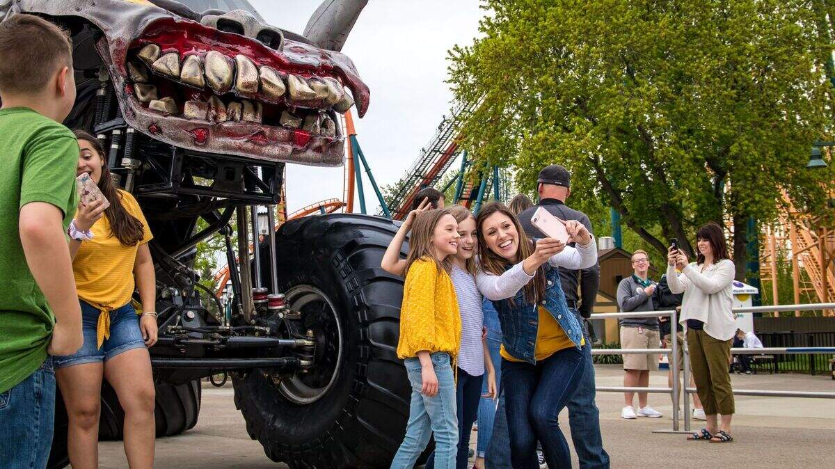 Carowinds visitors will be able to get up-close with the monster trucks and take pictures.