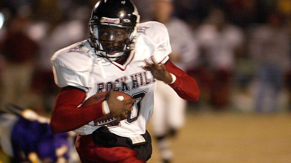11/4/05 Rock Hill’s Phillip Adams (10) runs the ball against Northwestern during the first half at District Three Stadium in Rock Hill, S.C. on Friday Nov. 4, 2005. CHRIS KEANE - SPECIAL TO THE OBSERVER