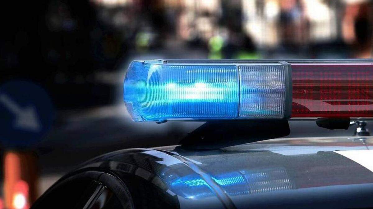 Police lights on a patrol car.