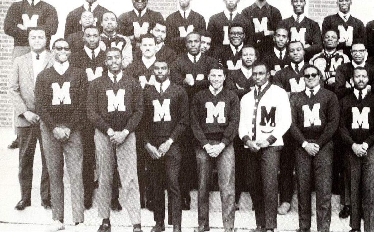 Jim Duncan (front row, far left) grinning as a photo was made of Maryland State’s multi-sport athletes for the school’s 1968 yearbook. Coach Sandy Gilliam, who brought Duncan from Lancaster to Maryland State, stands behind Duncan in this photo.