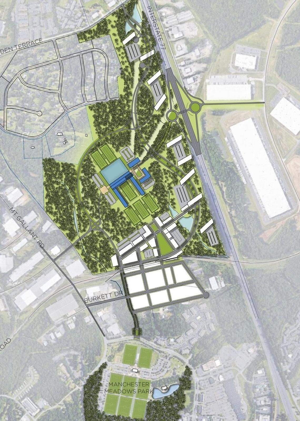 This is a proposed site plan for the Carolina Panther’s new headquarters in York County.