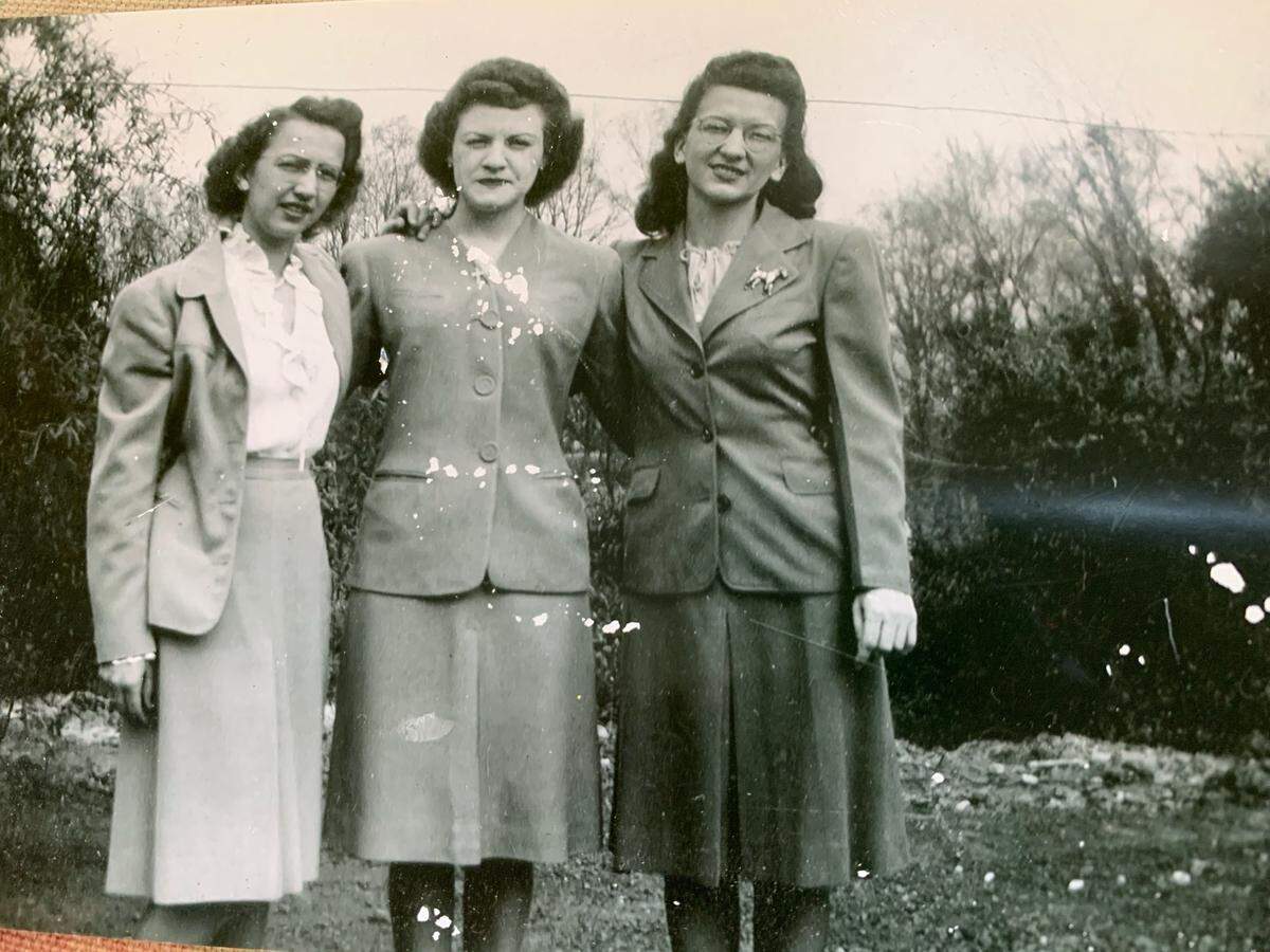 Elizabeth Jackson, middle, is shown with friends Irma Fritton Dickson and Geraldine Jordan when the three were in their 20s. Jackson became connected with families through the St. Anne Catholic Church in Rock Hill, which is celebrating its 100-year anniversary.