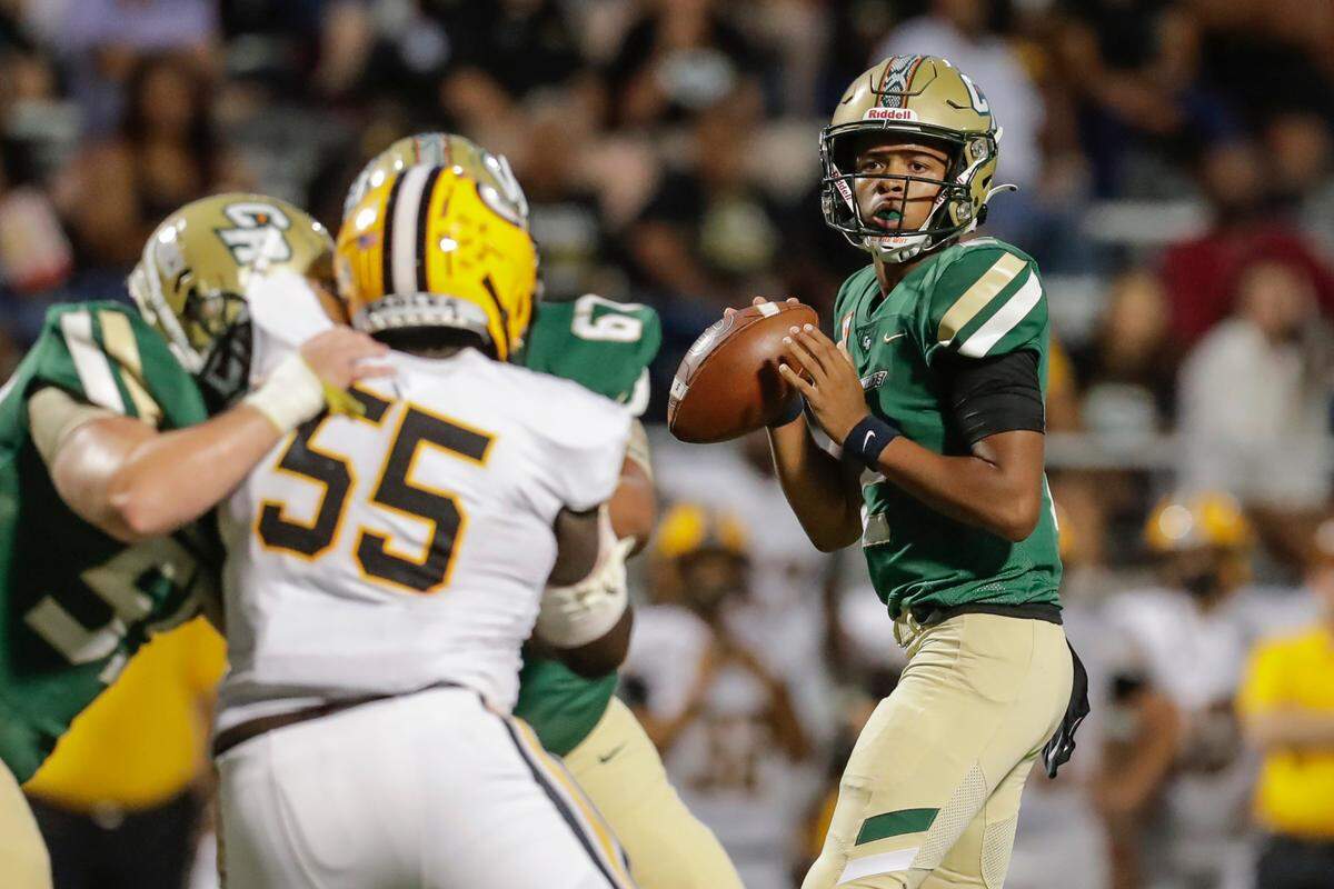 Herald file: Catawba Ridge quarterback (2) Jadyn Davis looks downfield in first half action as Catawba Ridge hosts Greenwood in Friday night football. 9-3-2021