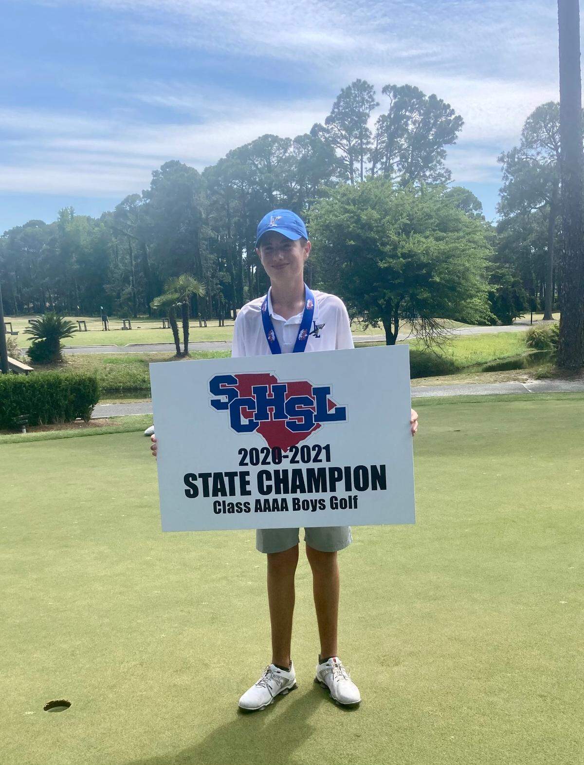 Herald file: In the spring of 2021, eighth-grade Mason Kucia won the 4A boys’ golf individual state championship last week. He won his second-consecutive title as a freshman in 2022.