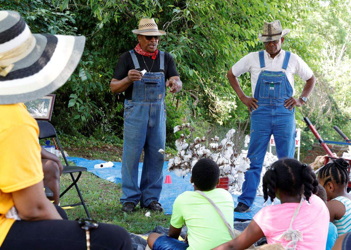 In this 2018 file photo, James Hart and Mr. Cathcat give a history lesson during a Juneteenth celebration in Rock Hill. Events this year run Friday through Sunday in honor of the federal holiday.
