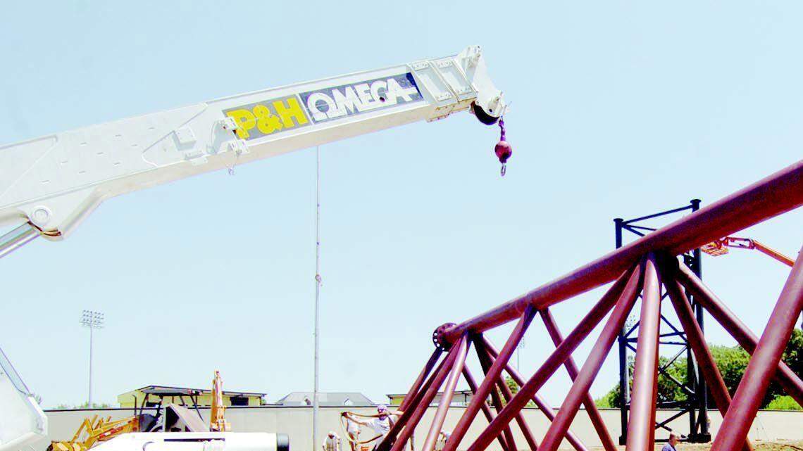 Construction at The Winthrop Ballpark, complete with offices, other facilities and the 'Screen Monster', a piece of which is shown above, are finished. Now Winthrop is looking at upgrading other facilities.