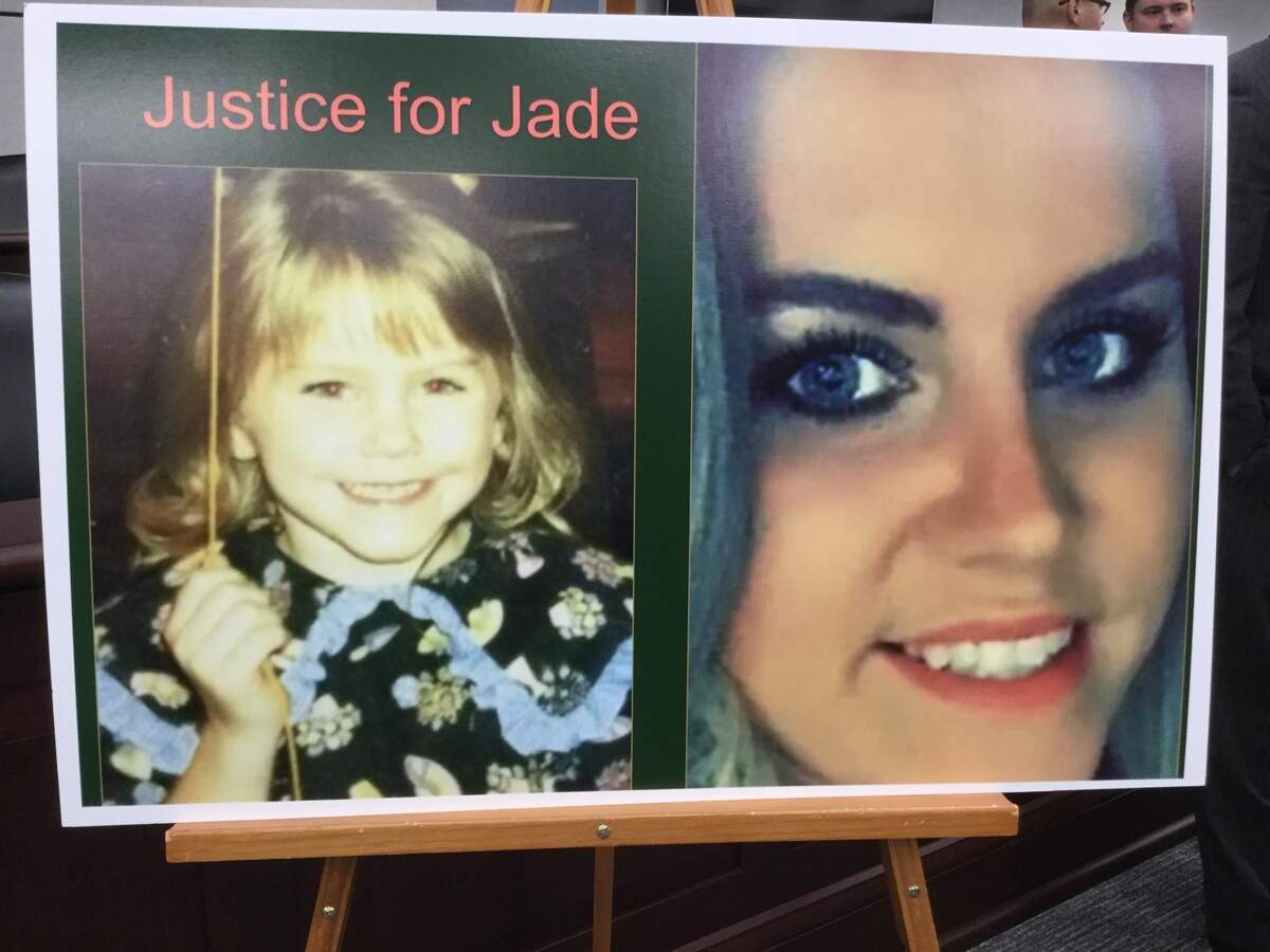 Photos in court Tuesday that show Marandy Jade Brandon as a child and an adult before she was stabbed to death by her ex-boyfriend in Rock Hill, South Carolina in 2017.