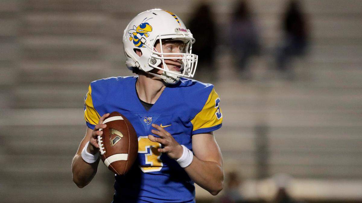 Herald file: Fort Mill quarterback #3 Kyle Neibch looks to pass as Fort Mill hosts Clover in Friday night Varsity football, 10-2-2020.
