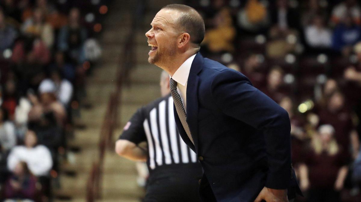 Winthrop University’s Pat Kelsey coaches his team Thursday at the Winthrop Coliseum. The Eagles hosted the USC Upstate Spartans.
