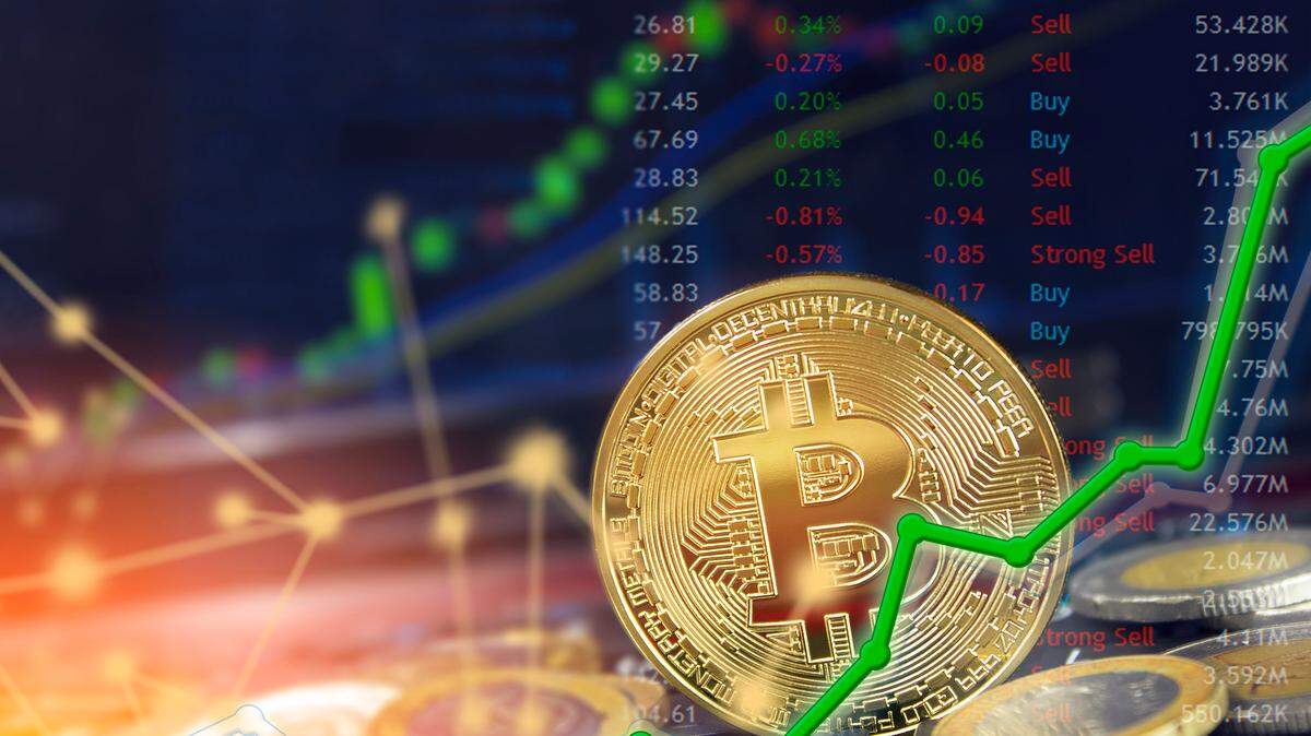 Bitcoin currency and dollar.